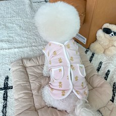 BYDAMSOOMI 小狗粉彩熊背心, 粉色的