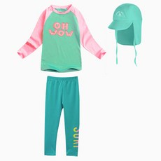 GOING KIDS 童款時尚防曬泳衣+緊身長泳褲+遮陽帽組