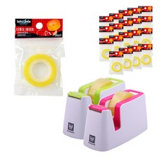 WHASHIN 901 膠帶切割機 2p + 多用途膠帶筆芯 12mm x 20m DR1220 20p, 1套, 隨機發貨（切帶機）