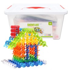 YINERLE TOYS 盒裝雪花造型積木 300入, 混合顏色