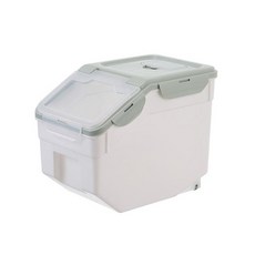 小型 10kg 密封寵物食品容器, 綠色