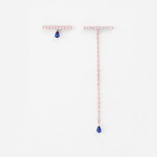 JUDY AND PAUL 女士藍寶石垂墜不對稱耳環