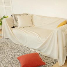 BAZAAR 奶油色生物水洗純棉沙發套, 自然