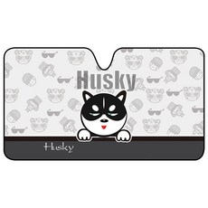 어반카 암막 큐방 캐릭터 차량 햇빛가리개 중형, 허스키화이트, 1개