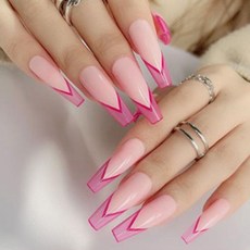 Pinky Pink 長美甲貼紙技巧 04, 混合顏色, 1套