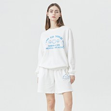 BNX 女式刻字運動衫 + 半訓練褲設置 BU1OP018L0