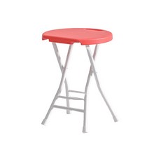 바우마켓 휴대용 간이 접이식 플라스틱 의자 2단, 레드, 1개