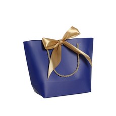 올하이 선물포장용 고급 종이 쇼핑백, 12진한파란색, 5개