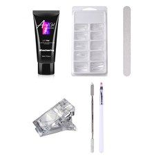 Swiss Knox Self Nail 人造指甲延長材料基礎 Polygel Clear 4 款 + 組件隨機發貨套組, 淺粉色, 1套