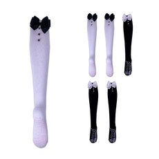 BOBOAMOR 女子絲帶珍珠高爾夫NIS Sox 2對3對, 白色 黑色
