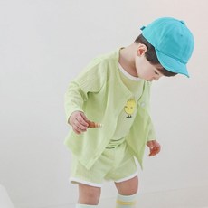 BABYLEE 孩童素色羅紋開襟衫