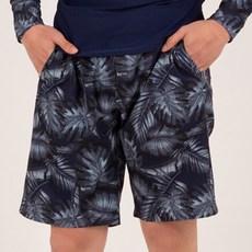 KOOGI ADVENTURE 男款樹葉印花沙灘短褲 LM-M0107