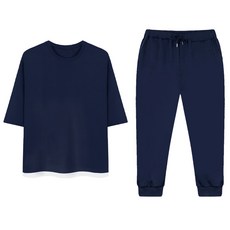 웨닐 남성용 무지 7부 티셔츠 바지 세트 WUE_0001