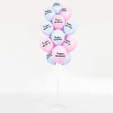 PARTYSHOW 啞光粉彩生日粉色和藍色氣球 20p + 棒 19p 氣球架裝飾套組 160cm, 隨機發貨, 1套