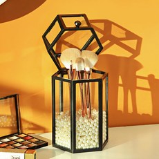 All High刷具收納盒六角形盒, 04白（珍珠）、黑（錶殼）, 1個