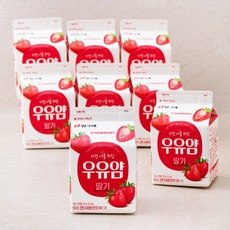 빙그레 우유얌 딸기, 8개, 300ml