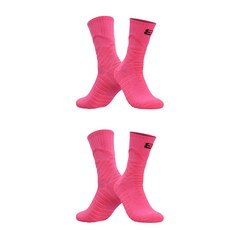 SNF 엘리트 중목 스포츠 농구양말 2족 세트, 08 분홍색