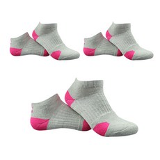 防滑加厚籃球短襪 3雙, 04灰粉色