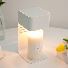 the Sweet 轉盤式開關加熱燭燈+蠟燭 L號+燈泡組 2入, 白色(燭燈)+Midnight(蠟燭)