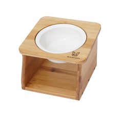 REDPUPPY 寵物木製Pongpla固定式食碗 1口, 木質, 1個