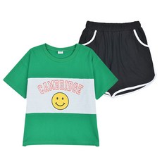 KISPO 女童透氣涼感萊姆妮可四分褲套裝