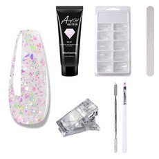 Swiss Knox 人工延展材料 閃光聚凝膠指甲 4 款 + 組件隨機發貨套組 GL01, 1組