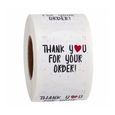 Mikael Ground Thank you 捲筒標籤貼紙 500入, 混合色, 1個