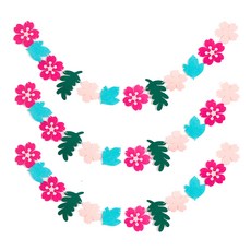 PARTYSHOW 毛氈櫻花派對掛旗, 3個, 混合顏色