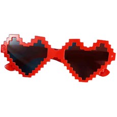 氣氛焦點 搞笑水果物品派對用太陽眼鏡 馬賽克愛心, 混合顏色, 1個