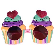 Mood Point有趣的水果物體派對用太陽眼鏡 奶油杯蛋糕, 混合顏色, 1個