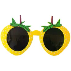Mood Point 趣味水果造型派對太陽眼鏡 黃色草莓, 混合顏色, 1個