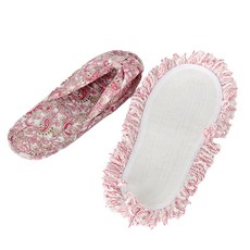 Cookie 七可拆卸超細纖維佩斯利清潔拖鞋粉色免費 A1383, 1套, 粉色