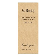 Lissi商店 禮物感謝密封盒封口貼紙 直式 50入, 米色, 1個