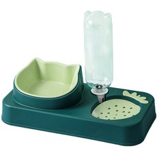 카르노코리아 반려동물 스트로베리 냥이 반자동 급수식기, 그린, 1개