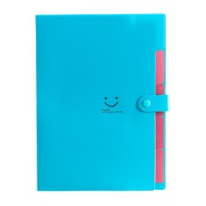 스마일리 아코디언파일 5칸 A4, 청록, 1개