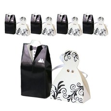 The GG 更整潔 婚禮新人答謝禮禮物盒 2款 x 5入組, 圖案禮服, 1套