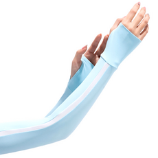 特賣市集 女性用線條涼感袖套, 藍色, 1個