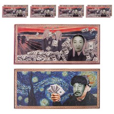indi.k 名畫鈔票信封 暴富吶喊 5入 + 星夜鈔票信封 5入, 1套, 混合顏色