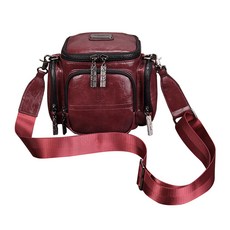 올하이 여성용 벨벳 카메라 파우치 가방, 04 적색, 1개