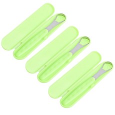 攜帶式舌頭清潔器+保護套 綠色, 3套, 26克