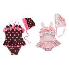 JOY MULTI 女童粉色泳裝 2入