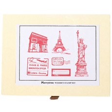 Mazing Choice 復古印鑑手帳裝飾木頭印章 B款 10 x 13.5 x 3.5 cm, 紅色, 1個