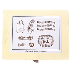 Mazing Choice 復古印鑑手帳裝飾木製印章 C款 10 x 13.5 x 3.5 cm, 棕色, 1個