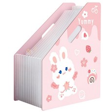 Rabbit Rabbit accordian文件夾 A4 13格 縱向, 1個, 粉色的