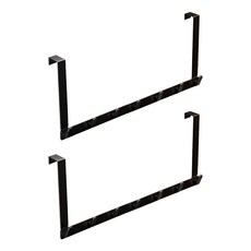 모던 노펀치 도어 후크 7구 28 x 63 cm, 블랙, 2개