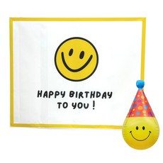 MIIMII PARTY 生日派對橫幅+微笑氣球套組, 黃色的微笑