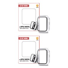 DC NET WORK Apple Watch鋼化玻璃全覆蓋保護殼 42mm 2入, 銀色