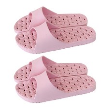 MY STYLE 鏤空浴室拖鞋 粉紅色, 2個