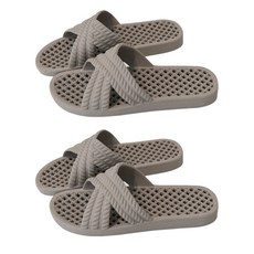 MY STYLE 線條浴室拖鞋 米色, 2個