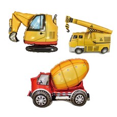 GRABO BALLOONS 工程車造型鋁箔氣球, 1套, 黃色